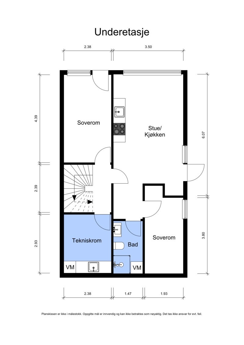Plantegning underetasje Galleribilde