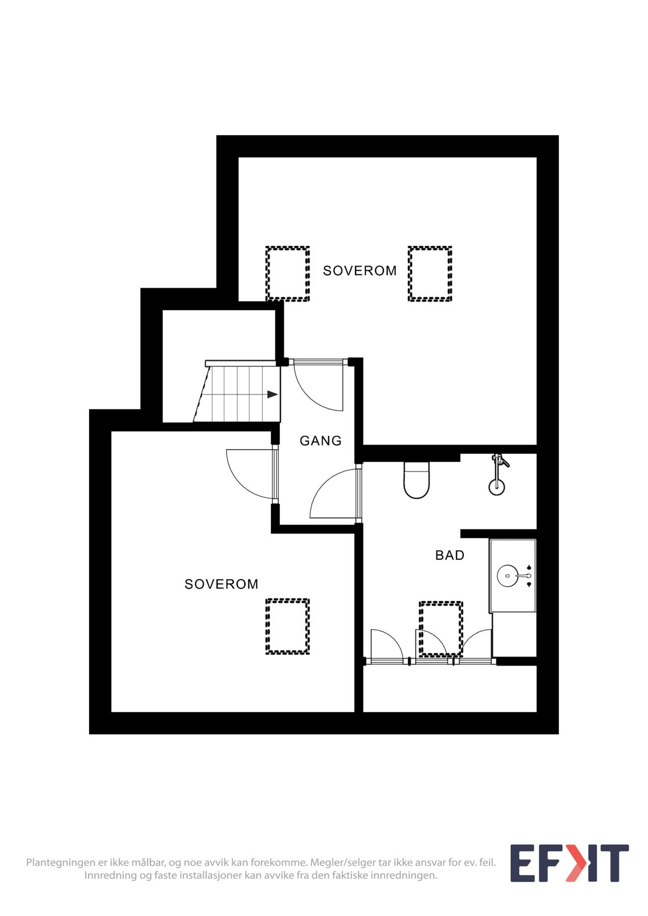 2D Plantegning - Loftsetasje. Galleribilde
