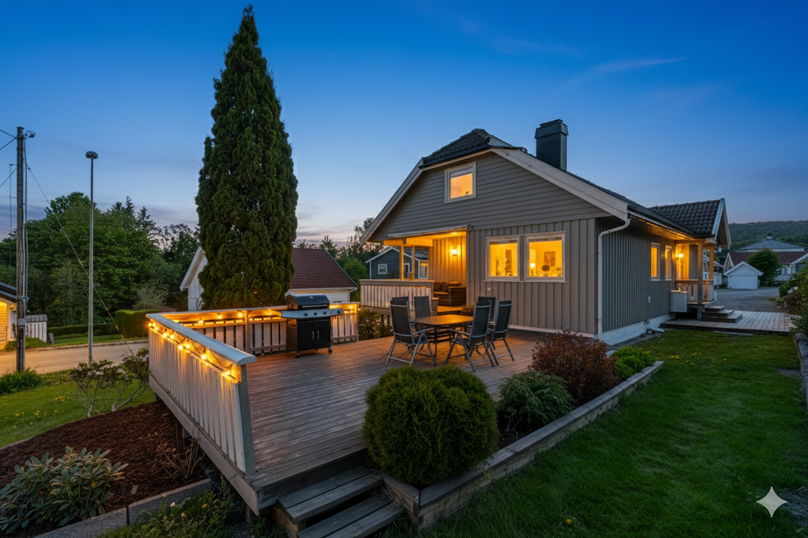 Fasade - Kveldsfoto / Digitalt redigert. Foto: Trond Reder Galleribilde