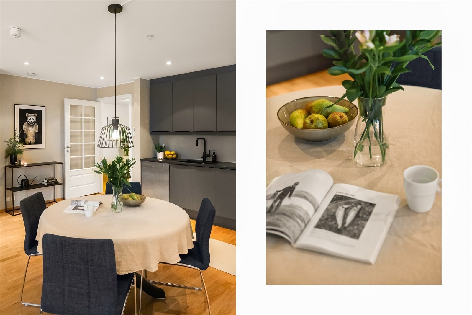 Ved kjøkkenet er det god plass til stort spisebord Galleribilde