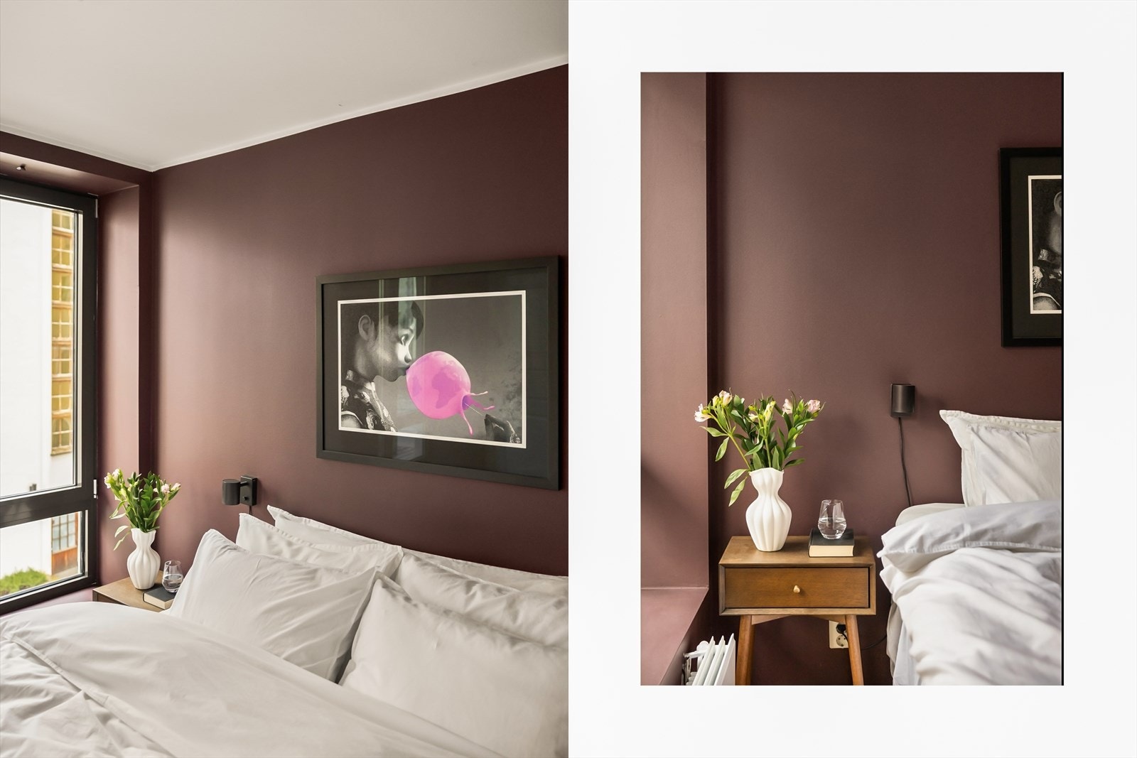 Her er det god plass til dobbeltseng og nattbord - det er også radiator for fjernvarme Galleribilde