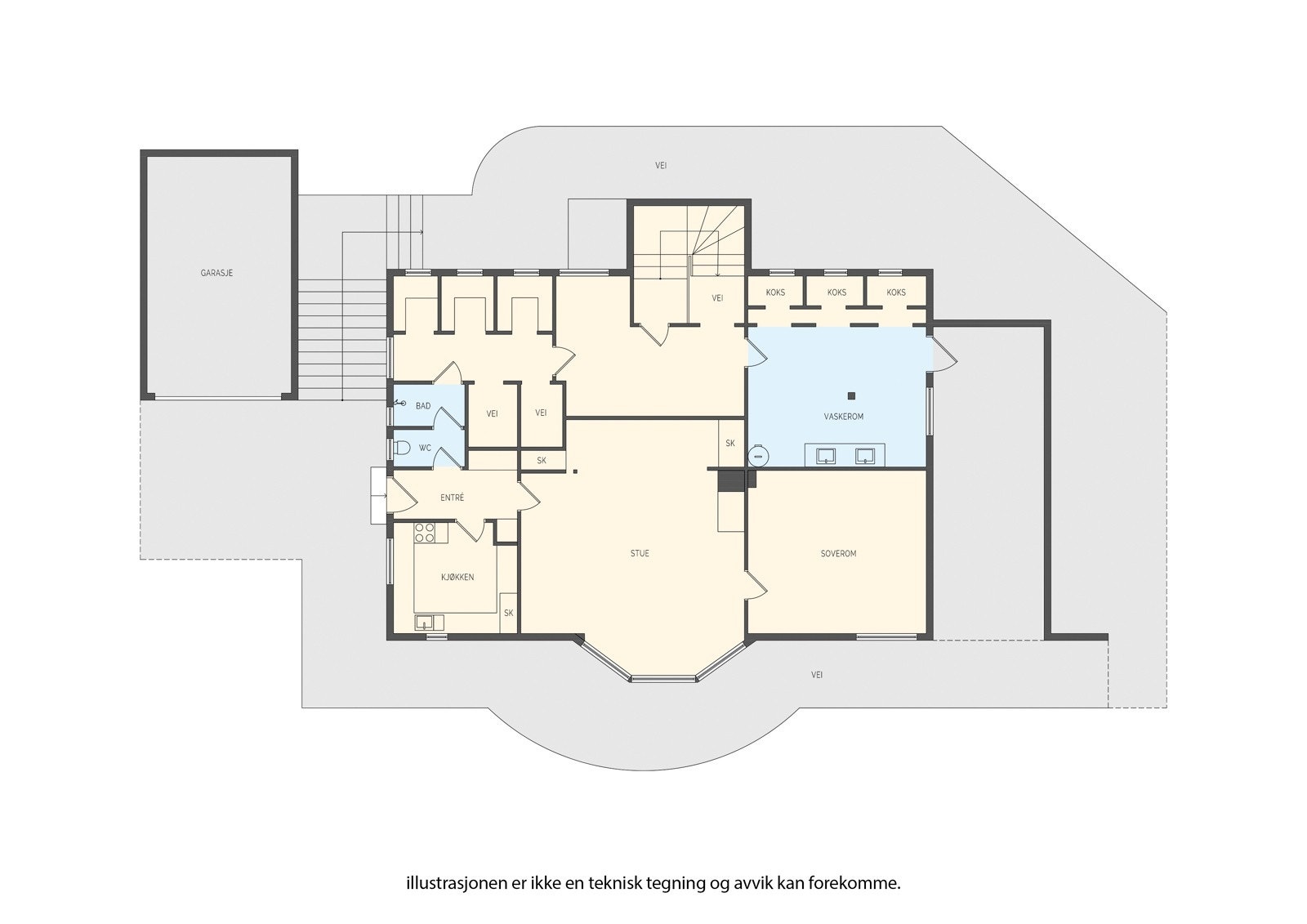 Plantegning U-etg. Galleribilde