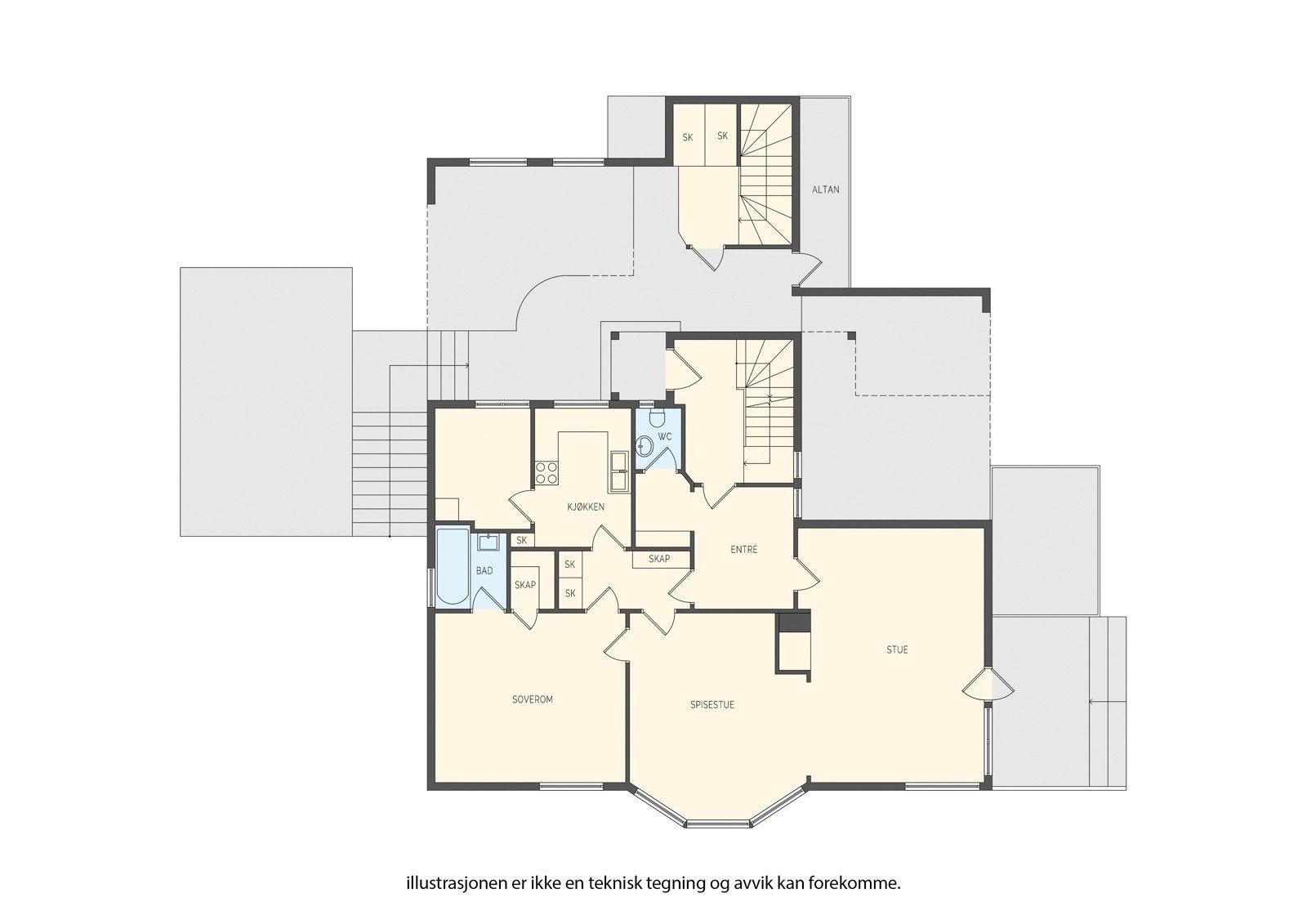 Plantegning 1-etg. Galleribilde