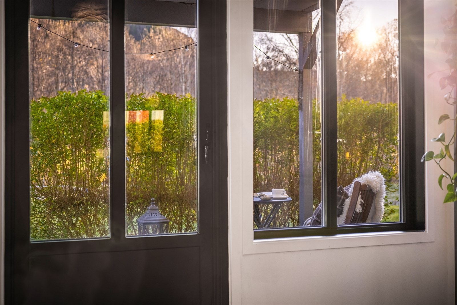 Godt lysinnslipp og skjerming mot fellesareal med hekk. Galleribilde