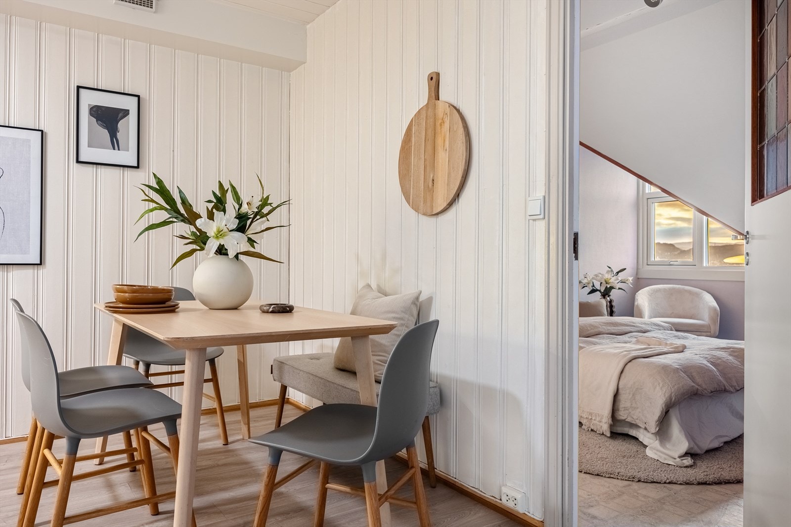 Vegg mellom soverom og kjøkken er flyttet ift. opprinnelig løsning Galleribilde