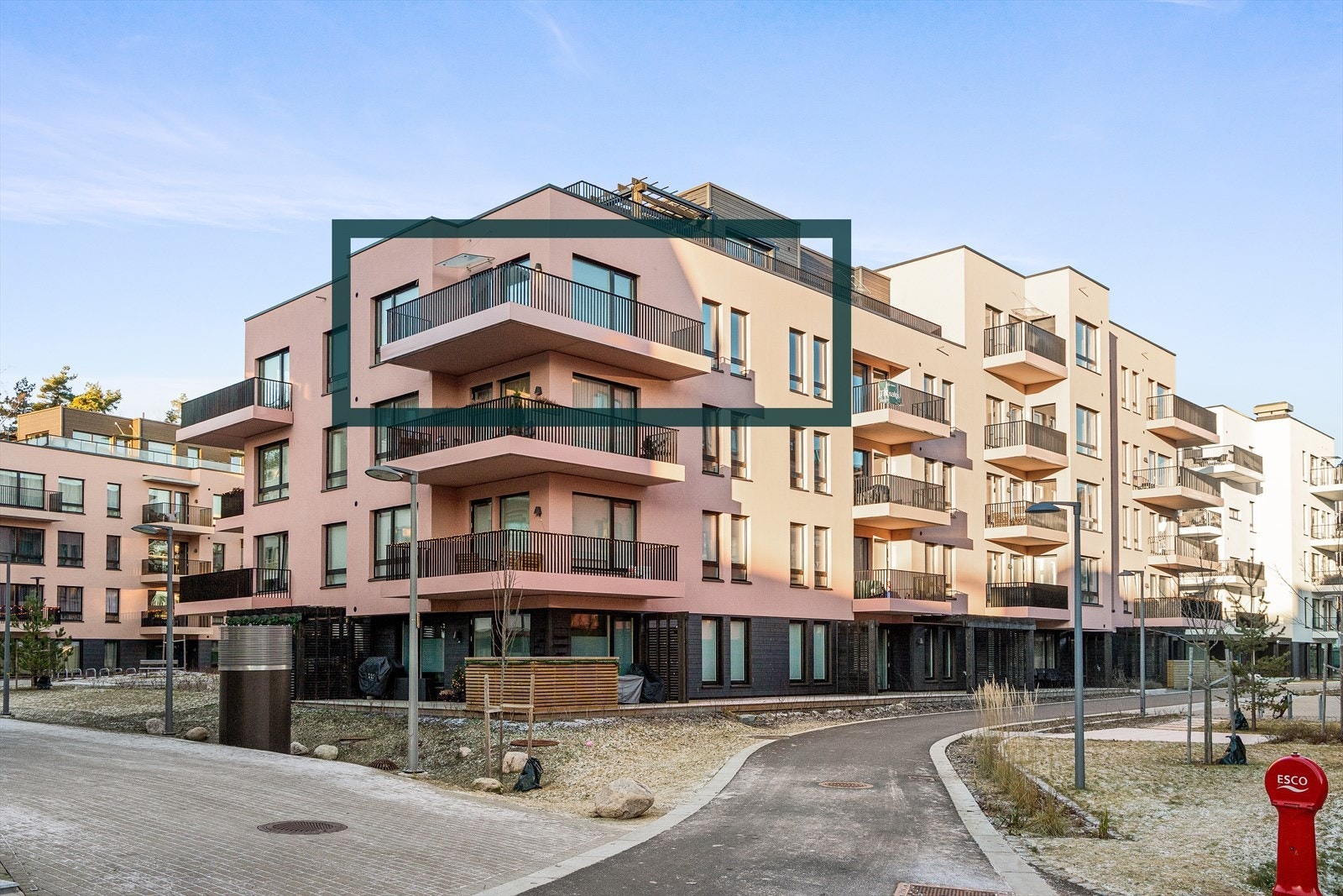 4. etg. på en høyde. Omtrentlig plassering i bygget. Galleribilde