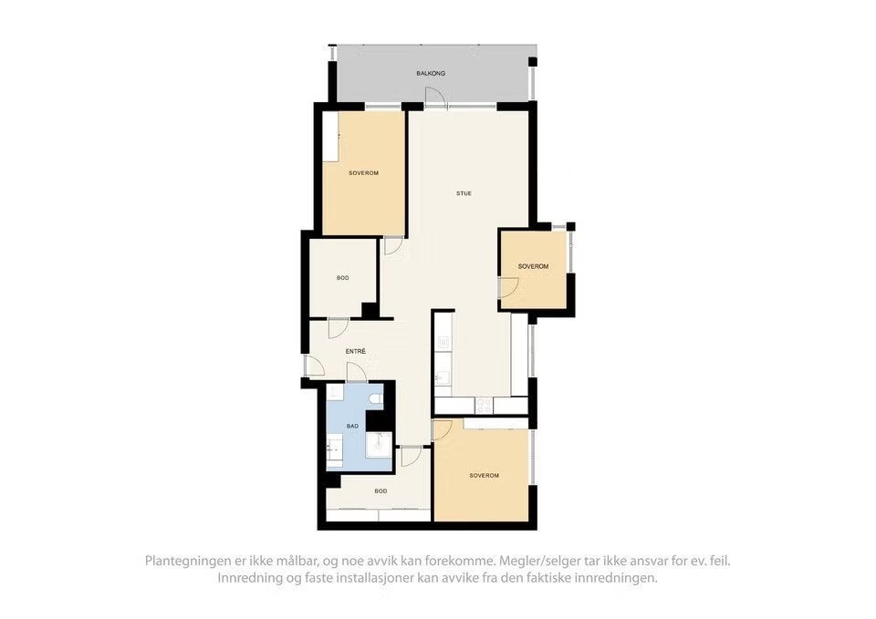 Alternativ plantegning med ekstra soverom Galleribilde