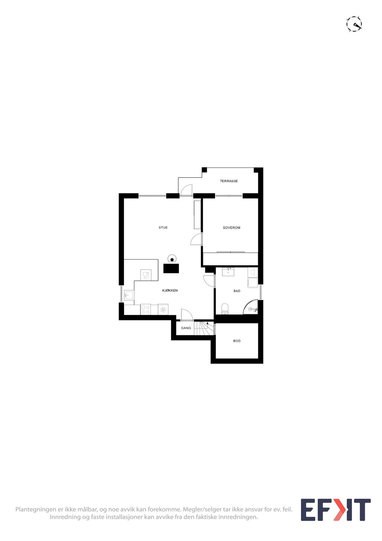 Boligens planløsning - 1.etasje Galleribilde