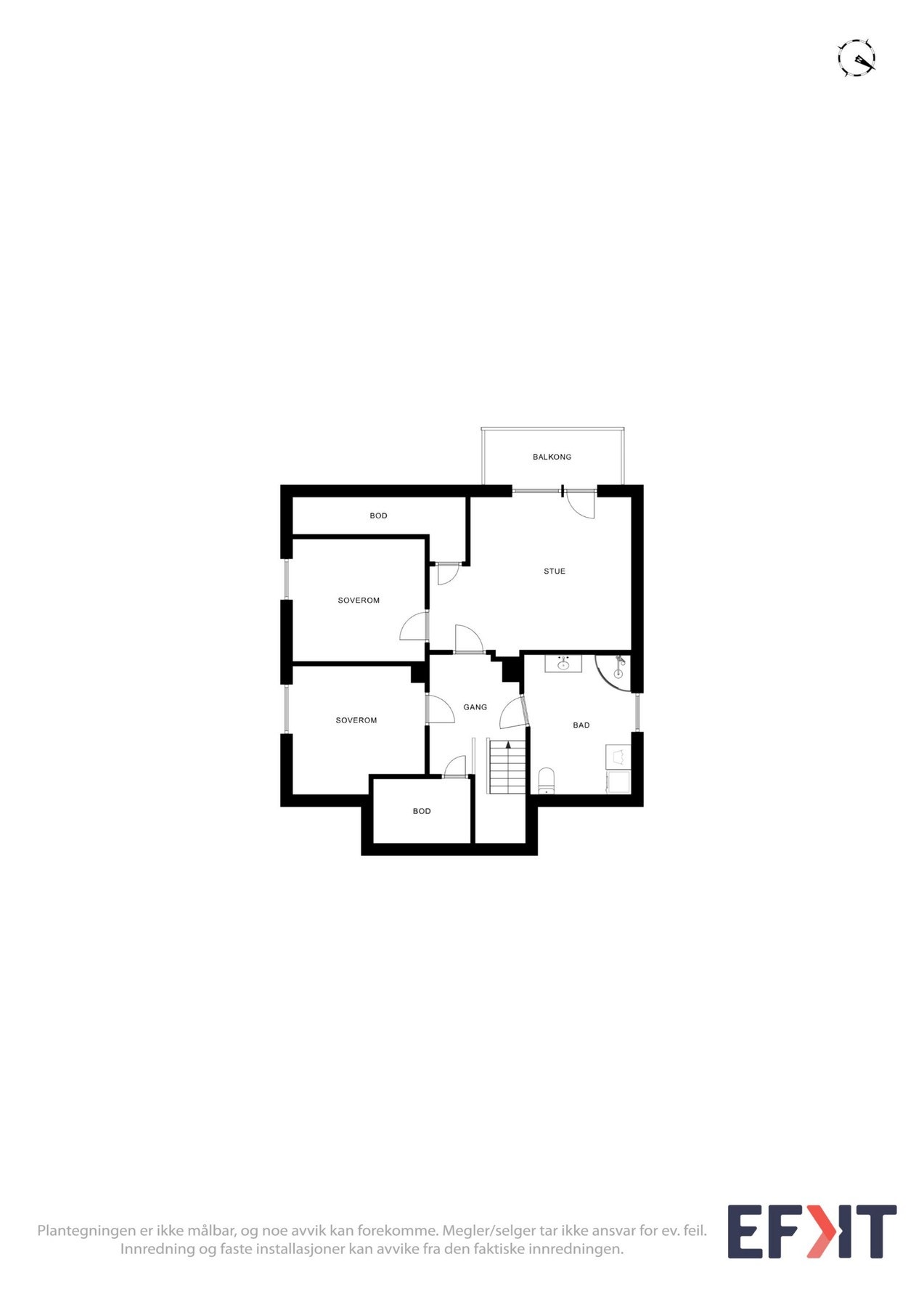 Boligens planløsning - 3.etasje. Galleribilde