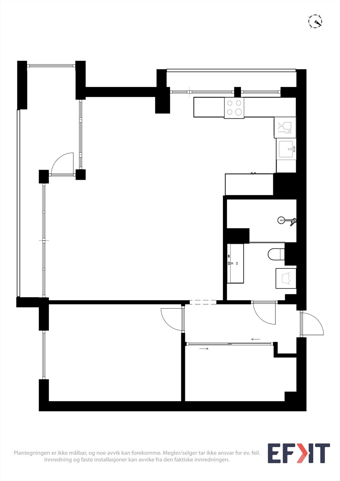 Leiligheten ligger i 6.etg og har en praktisk planløsning med entré hvor du har adkomst til innvendig bod/walk-in-closet, romslig soverom, bad fra 2019, stue og kjøkken i åpen løsning samt utgang til overbygd balkong. Galleribilde