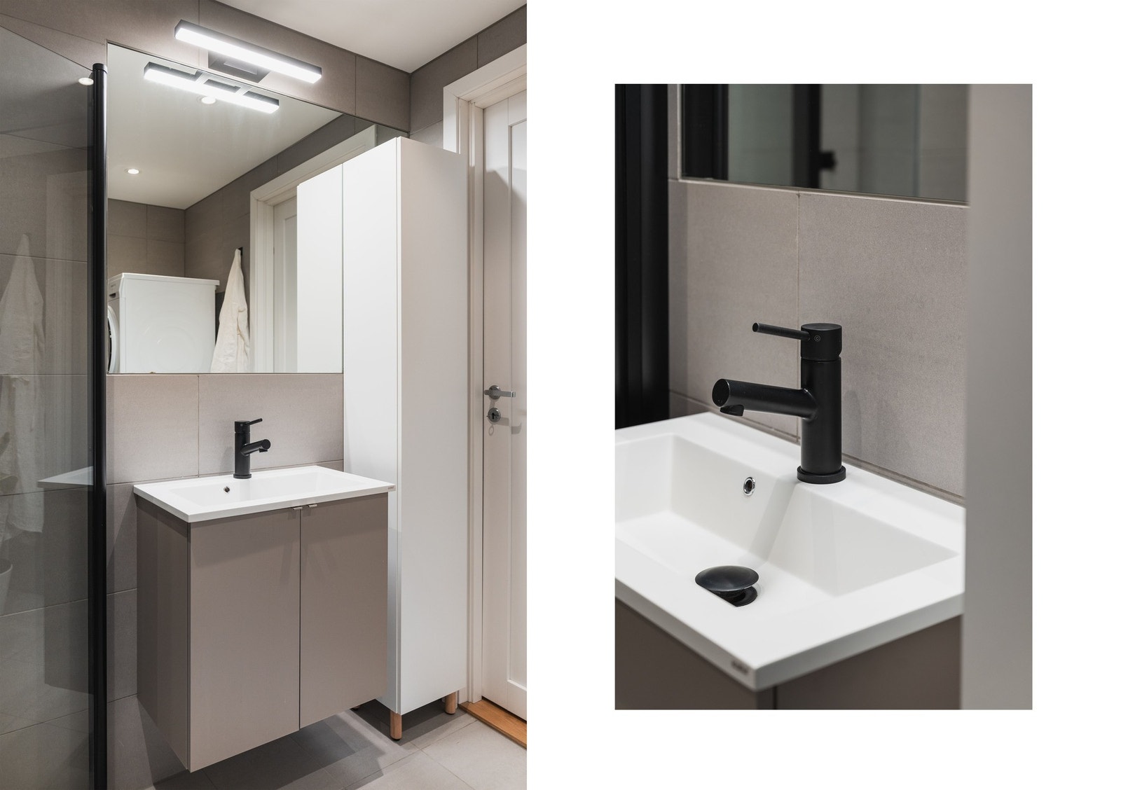 Badet varmes opp med elektriske varmekabler i gulv. Galleribilde