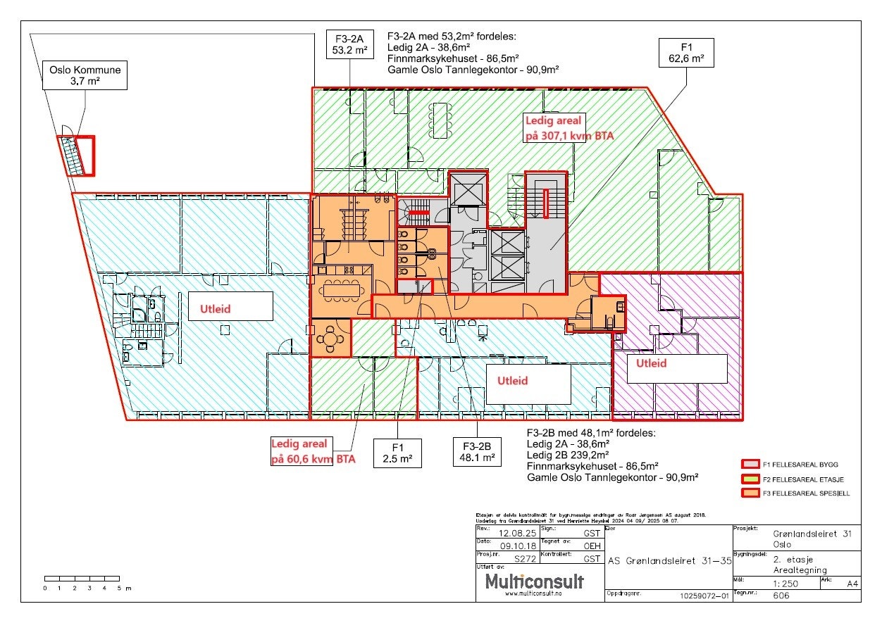 Planløsning 2.etg. Ledig areal på 307 og 61 kvm Galleribilde