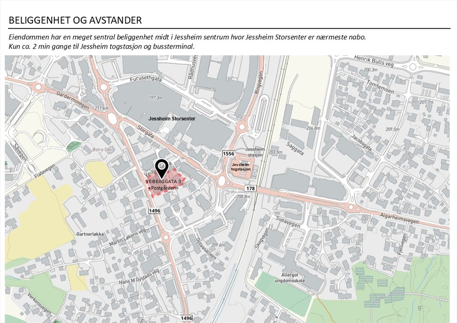 God beliggenhet i Jessheim sentrum Galleribilde