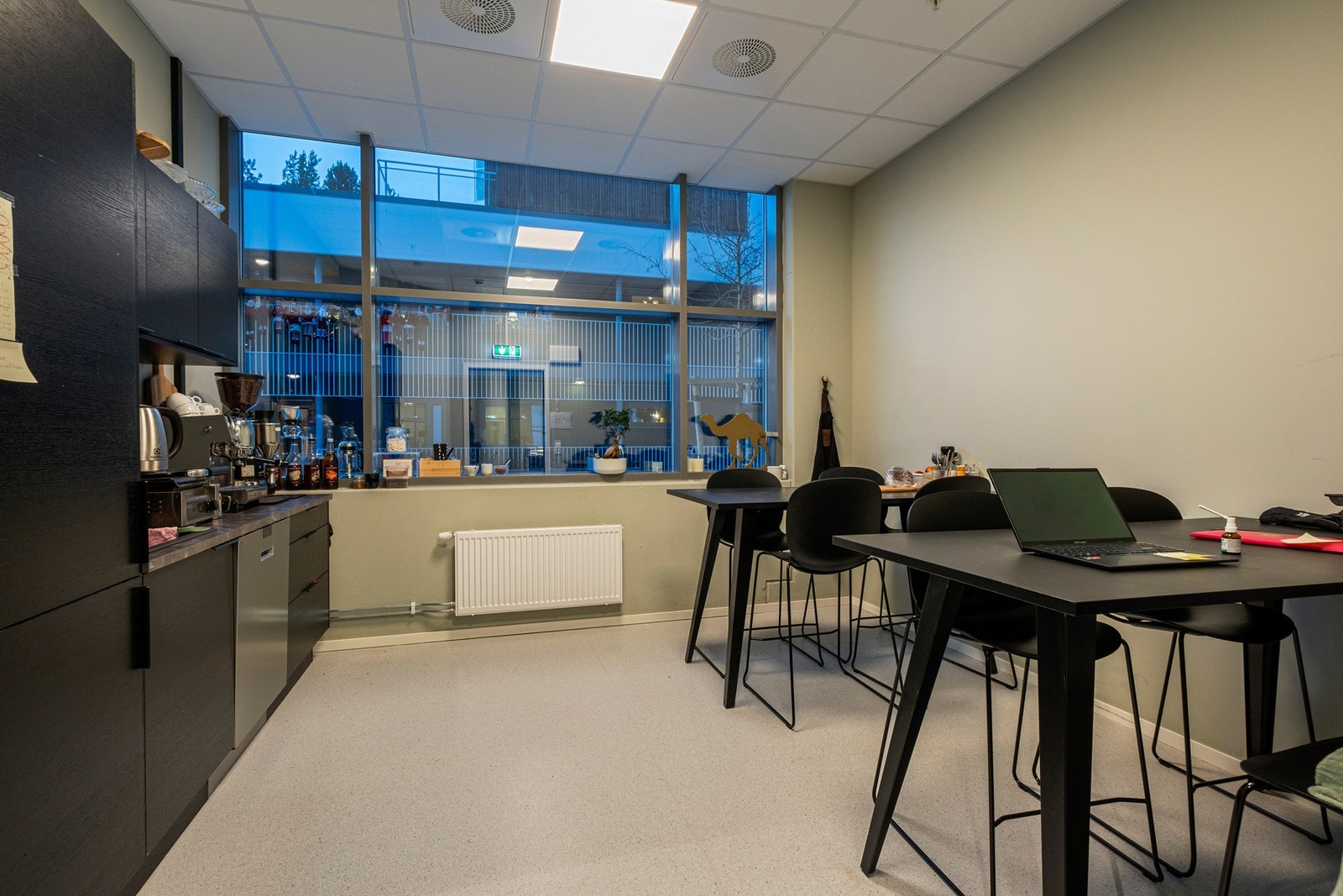 Kjøkken og spiserom. Det er også tilgang til toalett og dusj/garderobe. Galleribilde