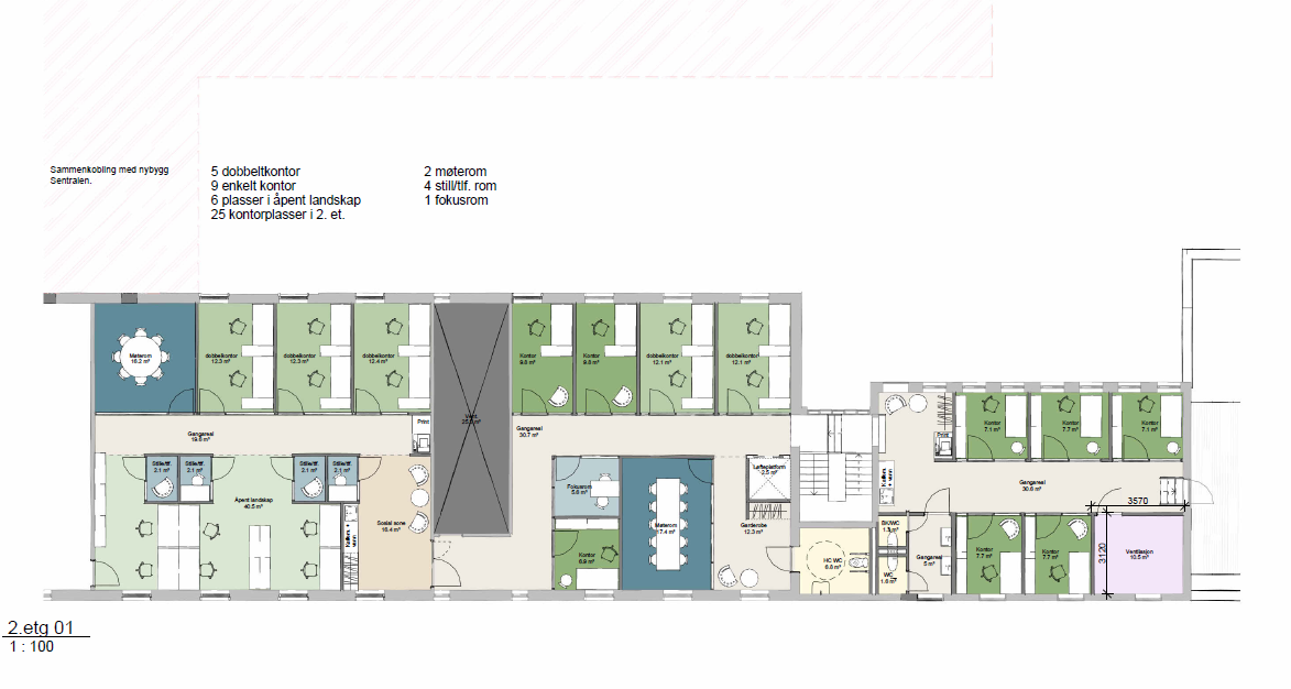 Forslag planløsning 2. etasje Galleribilde