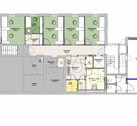 Forslag planløsning 1. etasje Galleribilde
