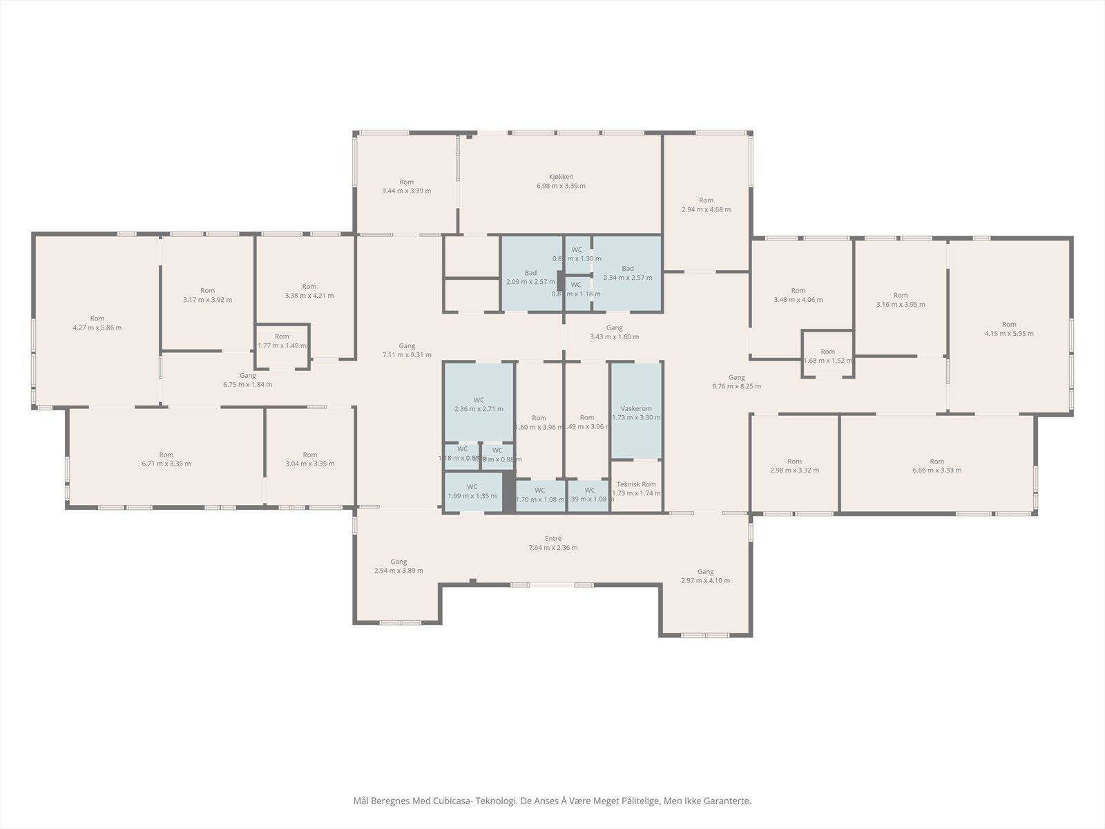 Plantegning. Frittliggende bygg over ett plan. Galleribilde