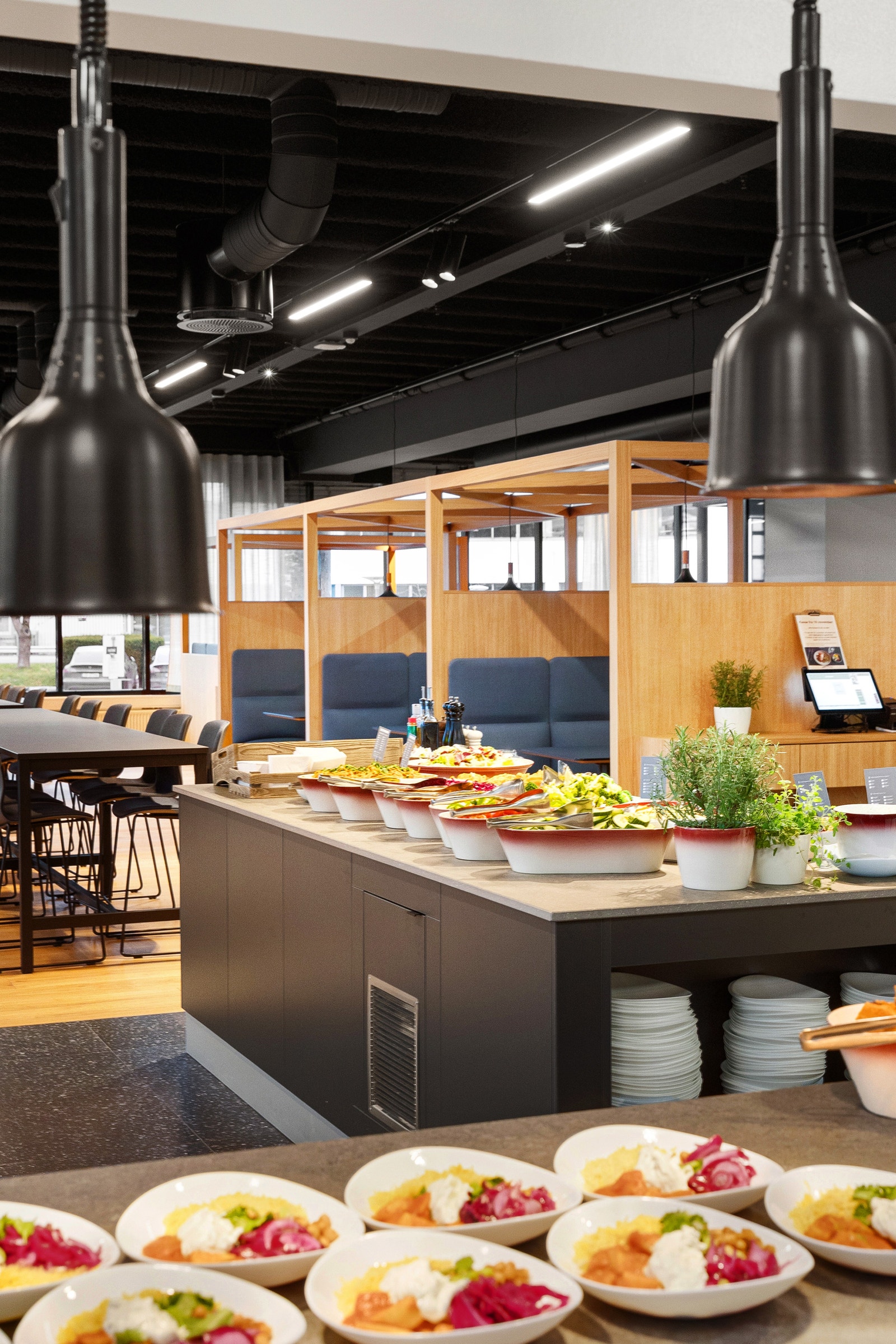 Muligheter til å koble seg på personalrestaurant i nabobygget, Nils Hansens vei 8 Galleribilde