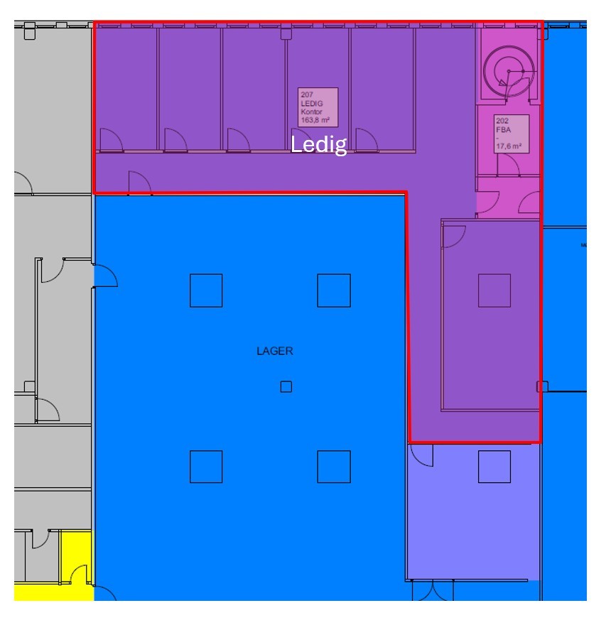 Kontor i 2. etg. ca 160 kvm over lager Galleribilde