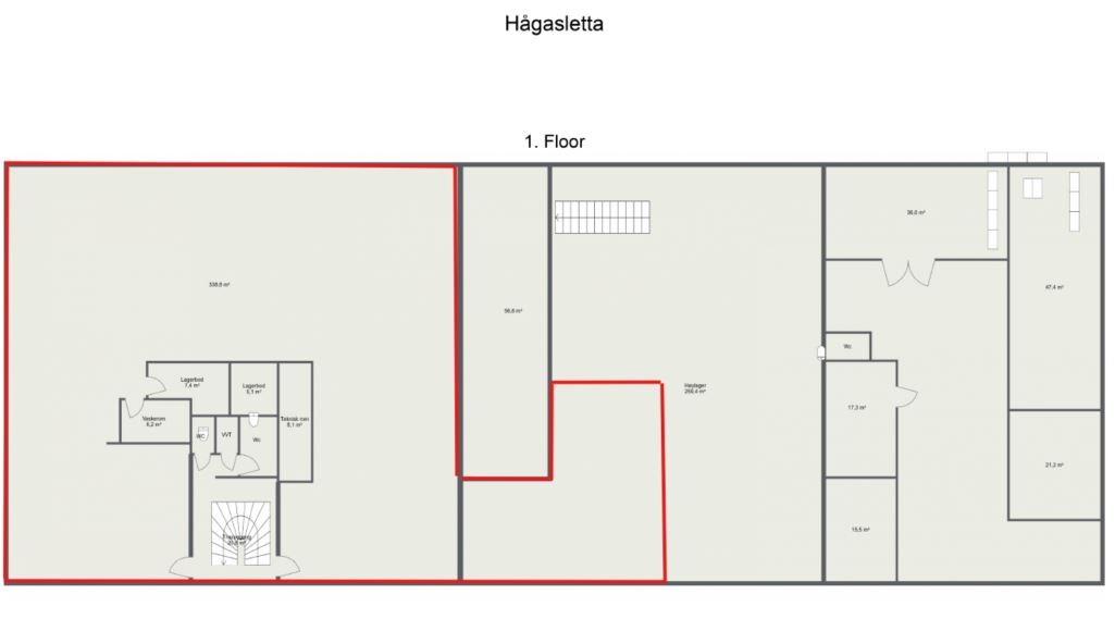 Ledig lokaler 1.etg Galleribilde