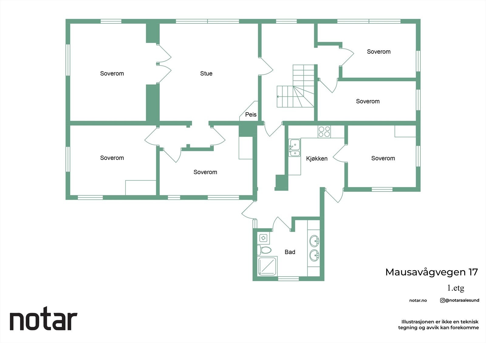 Plantegning av 1. boligetasje Galleribilde