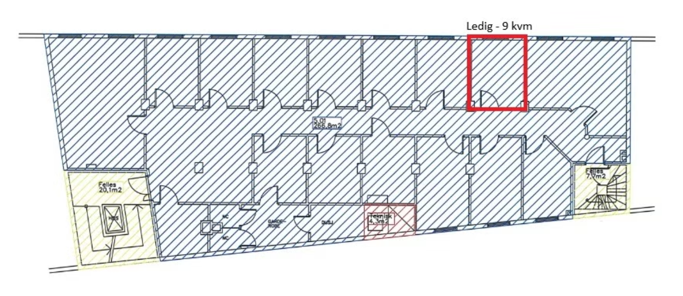 Plantegning - Ledig 9 kvm Galleribilde