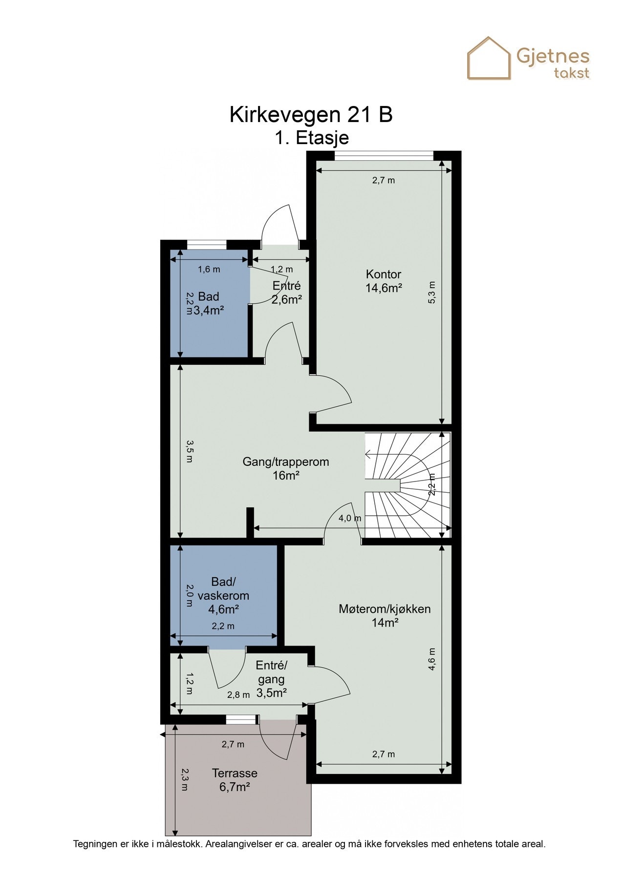 Plantegning 1. etasje Galleribilde
