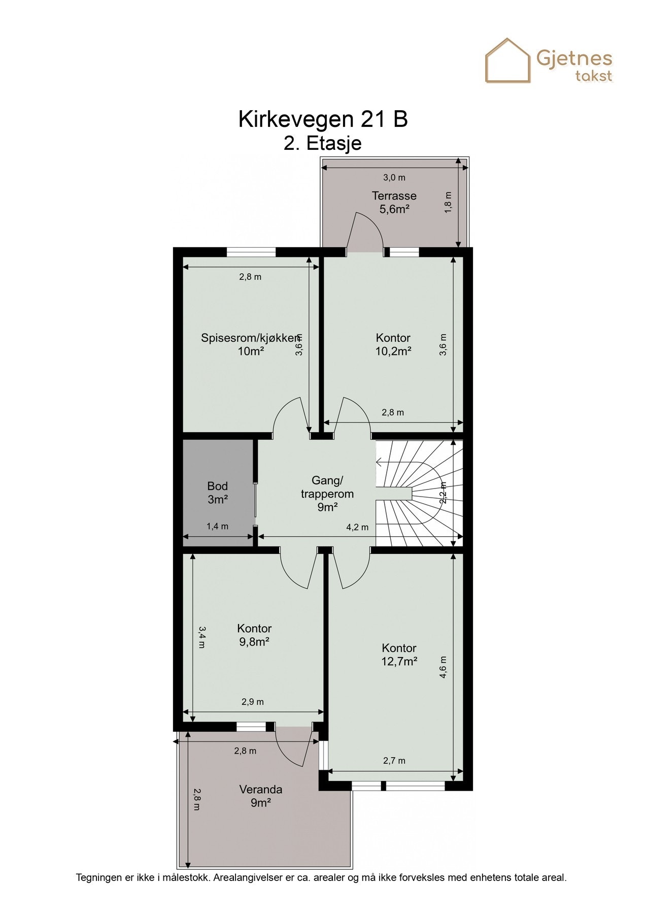 Plantegning 2. etasje Galleribilde