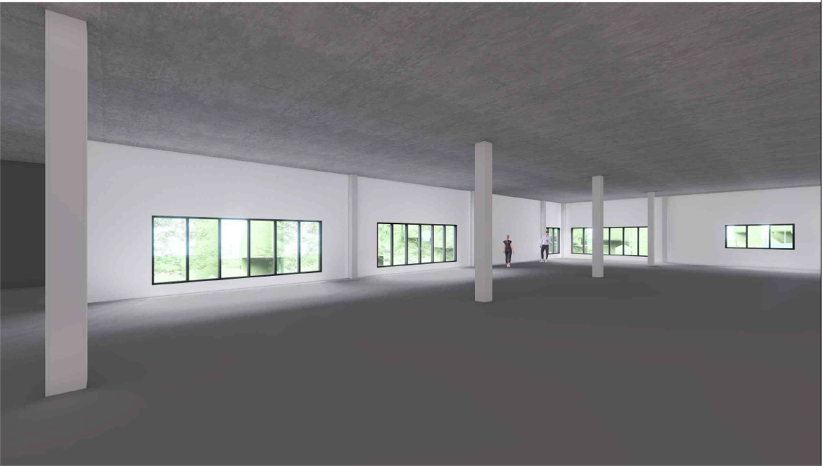 Levers uten vinduer. Vinduer er en leietakertilpasning. Galleribilde