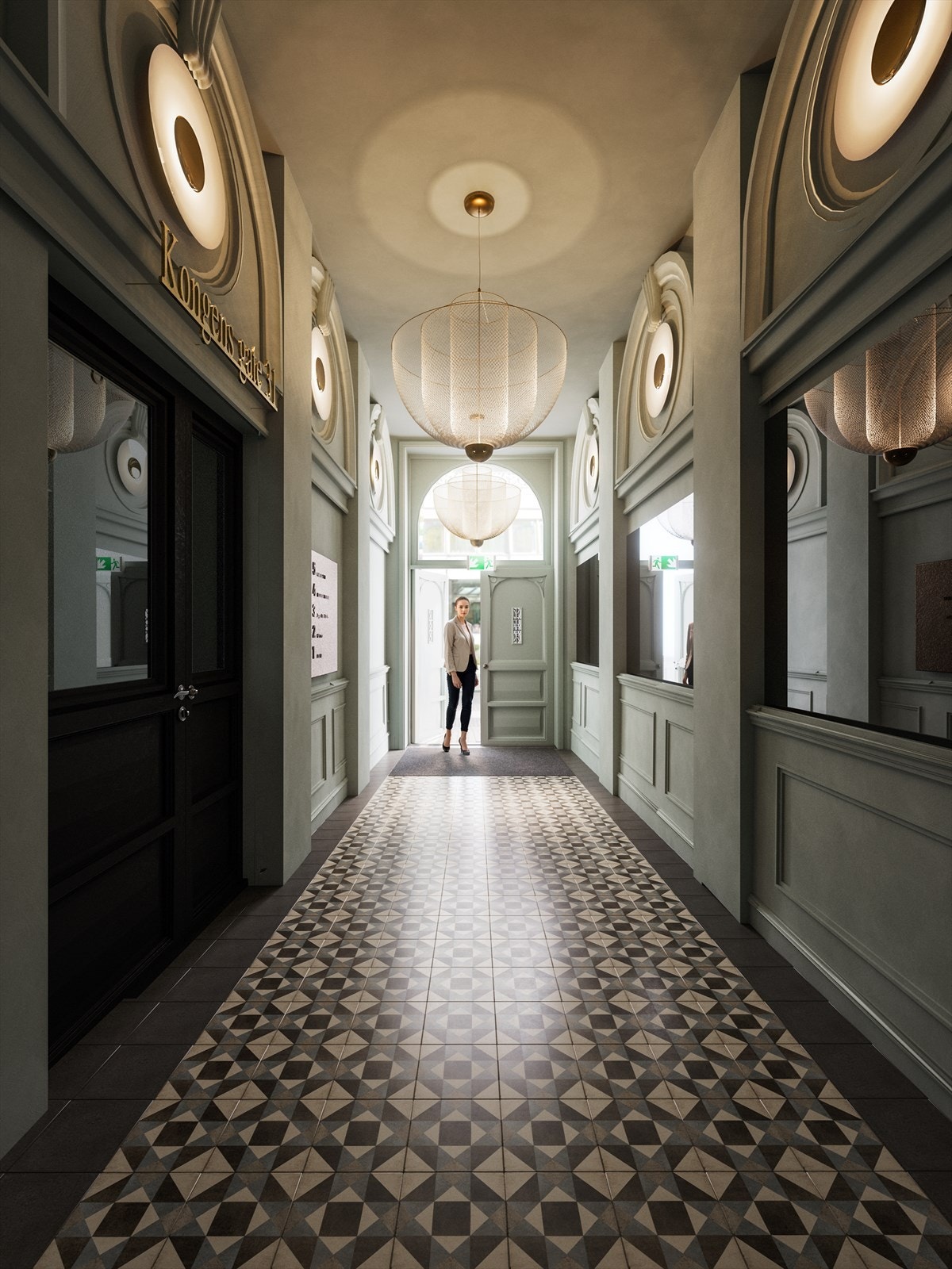 Inngangsparti med klassiske detaljer Galleribilde