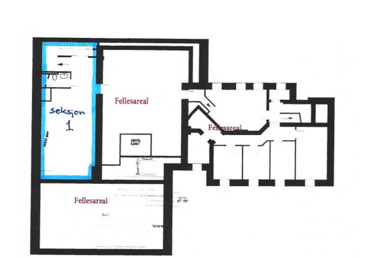 Plantegning - Underetasje Galleribilde