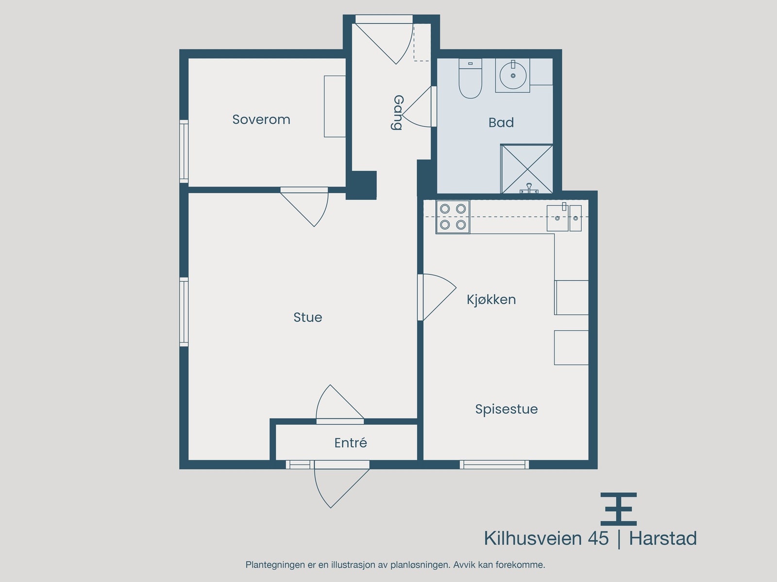 Plantegning 1. etasje - Hybelleilighet Galleribilde