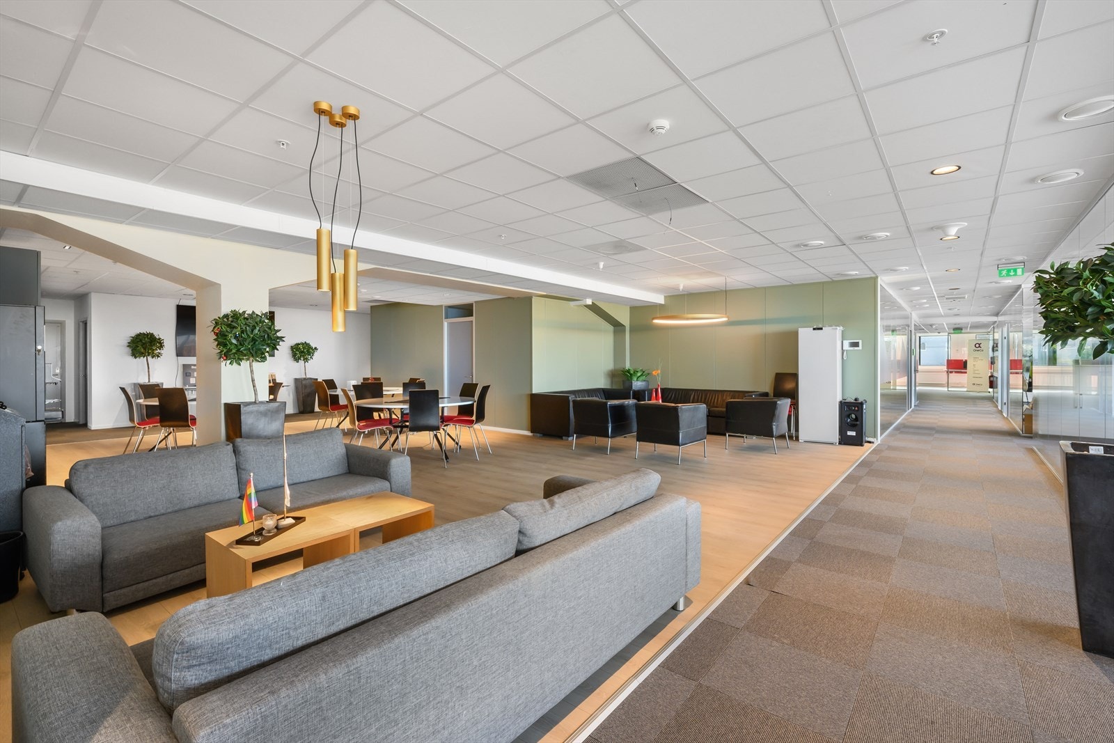 Fine sosiale soner sentralt plassert i lokalet Galleribilde