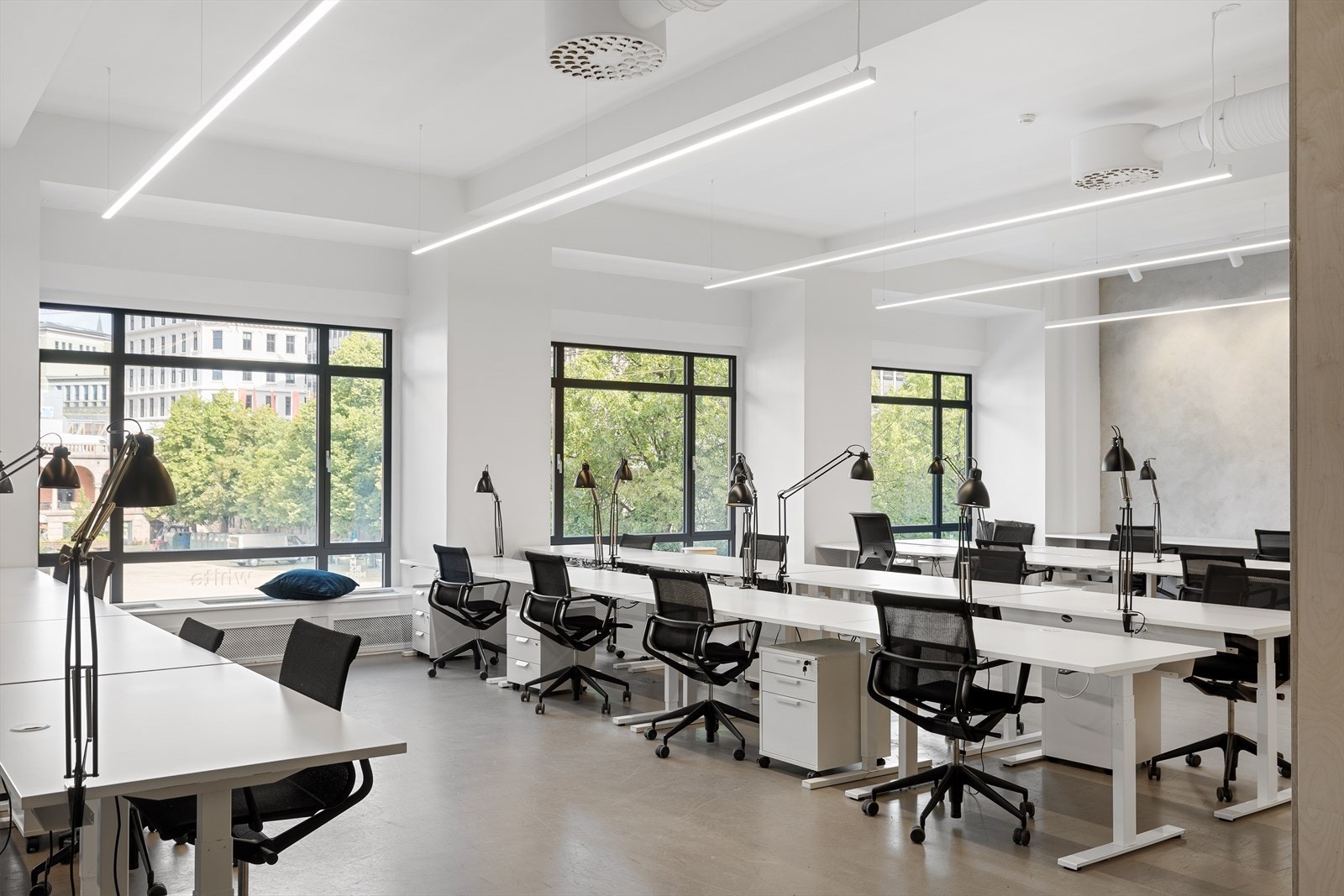 Store vindusflater gir mye dagslys Galleribilde