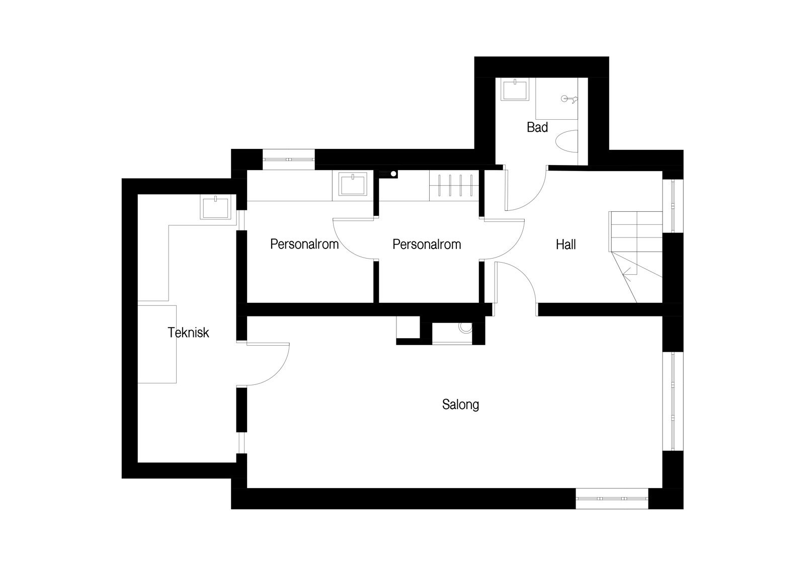 Plantegning - Steinslandshuset kjelletasje Galleribilde