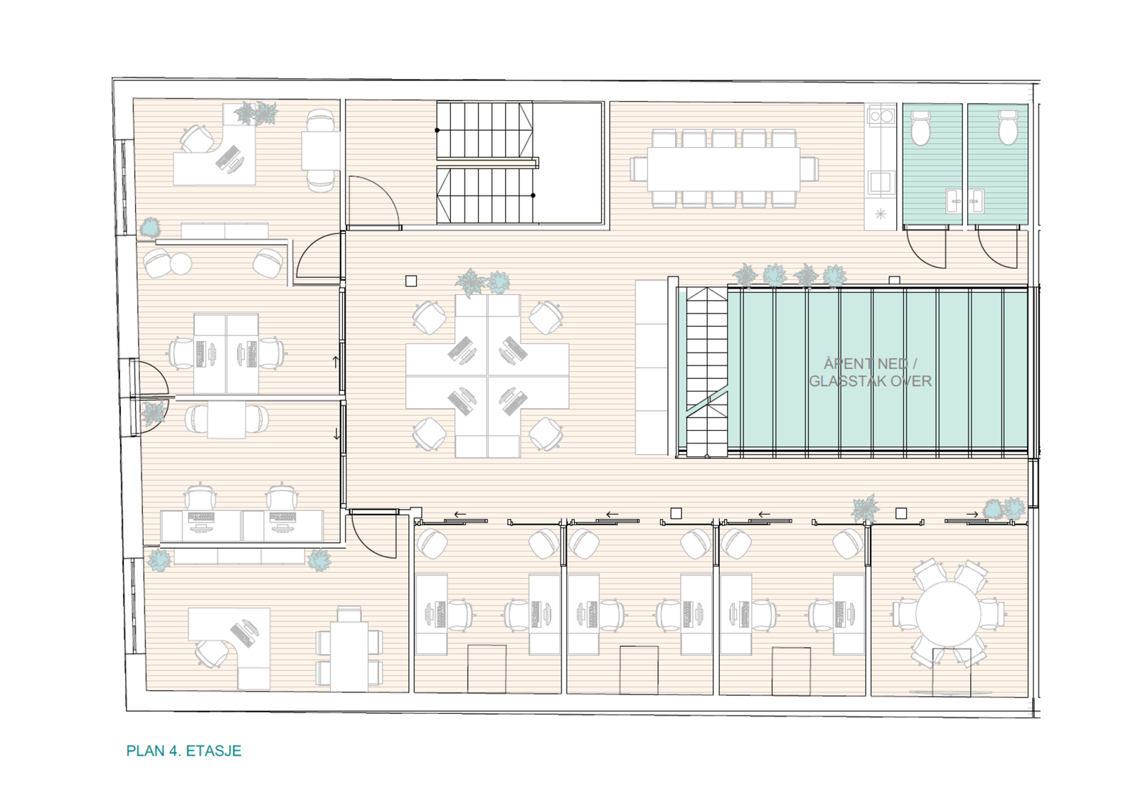 4. etasje - kontorlokaler. Avviker noe fra dagens løsning. Galleribilde