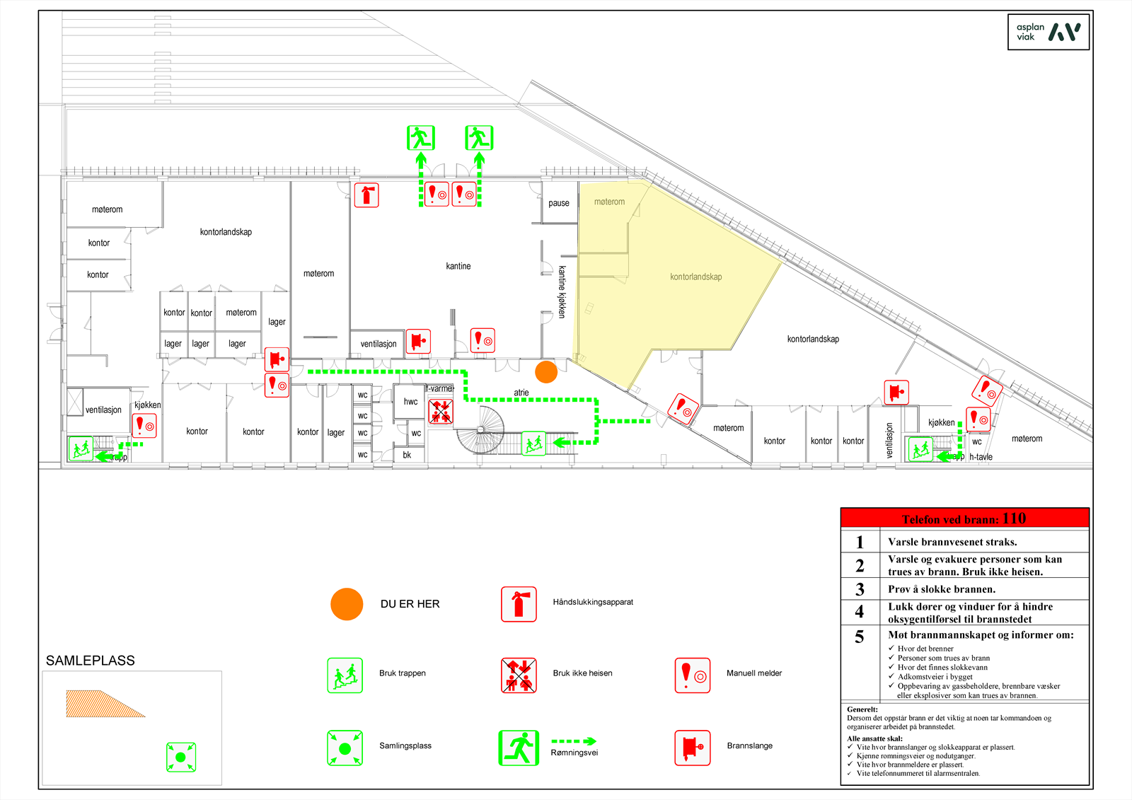 Areal markert i gult Galleribilde