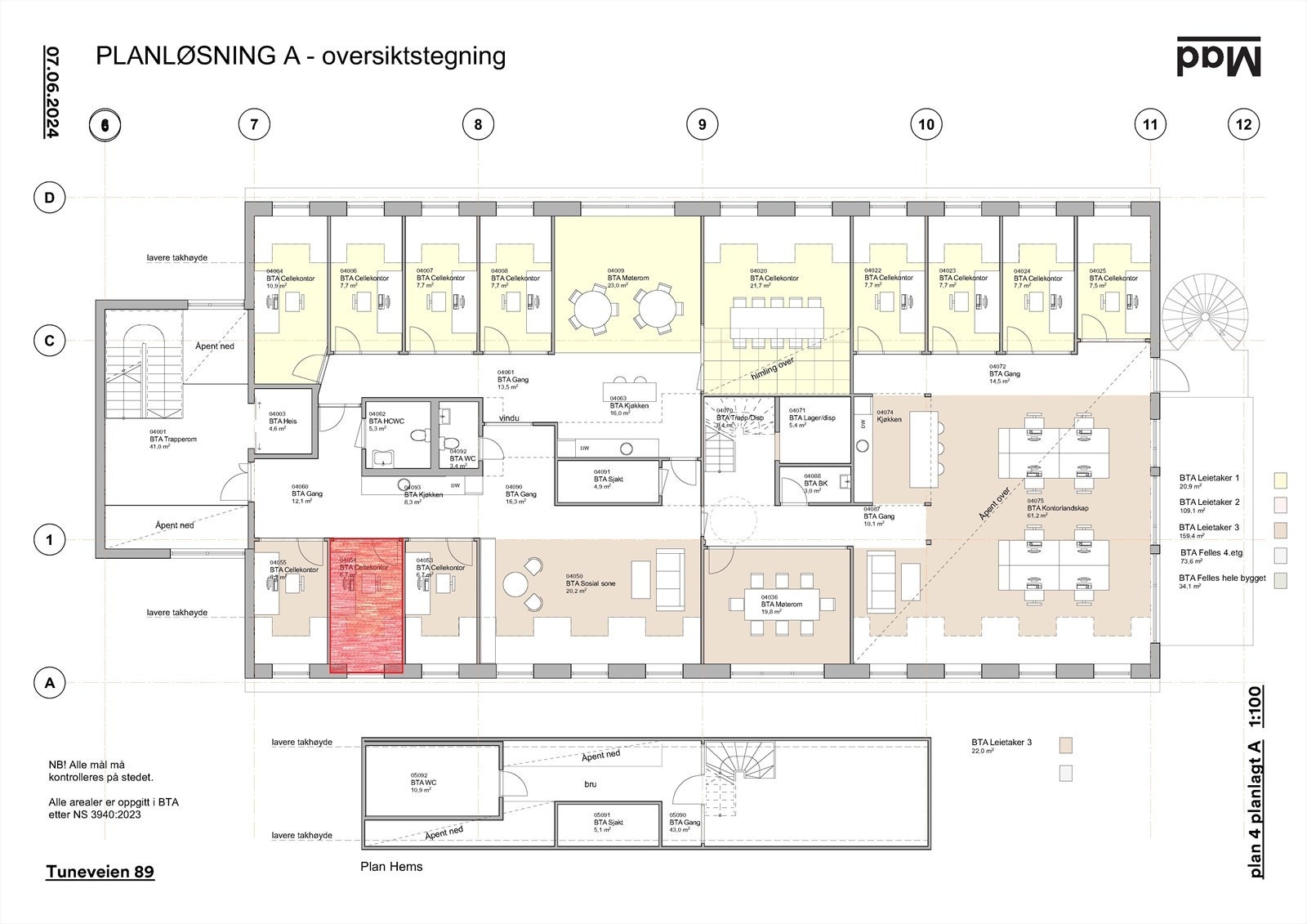 Ledig areal i 4. etasje Galleribilde
