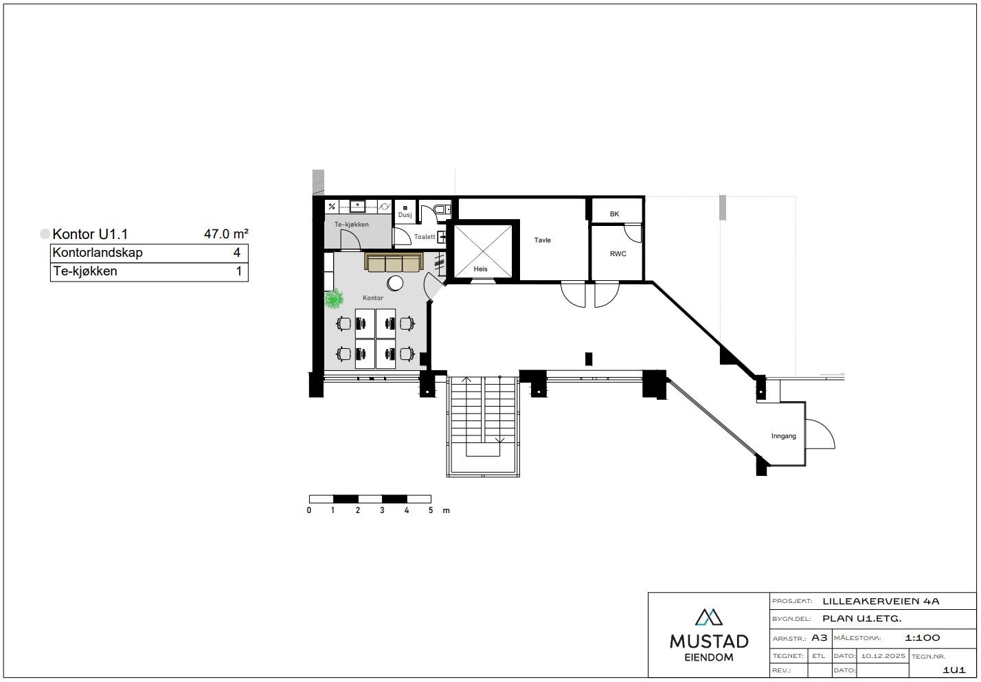 Areal U1.1 er på 47 kvm Galleribilde
