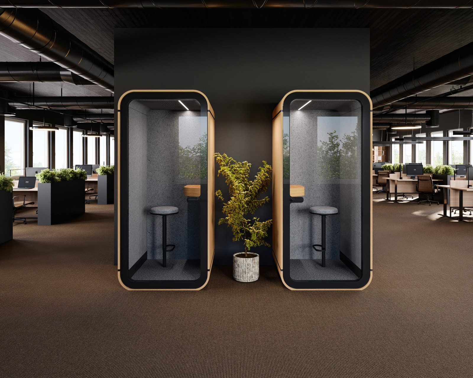 Kontorlokaler til kun 1 350,- pr. kvm – klare for din løsning (Digitalt stylet bilde) Galleribilde