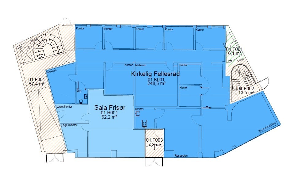 Arealet i mørkeblått Galleribilde