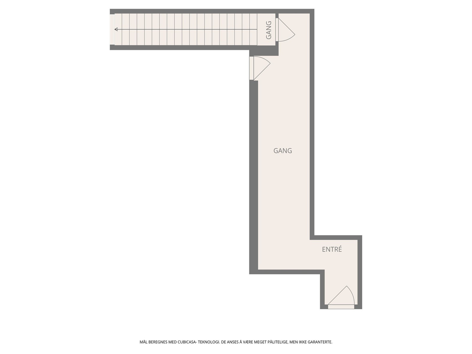 Plantegning av inngang til kontorlokaler som er i 2. etg. Inngang 1.etasje. Galleribilde
