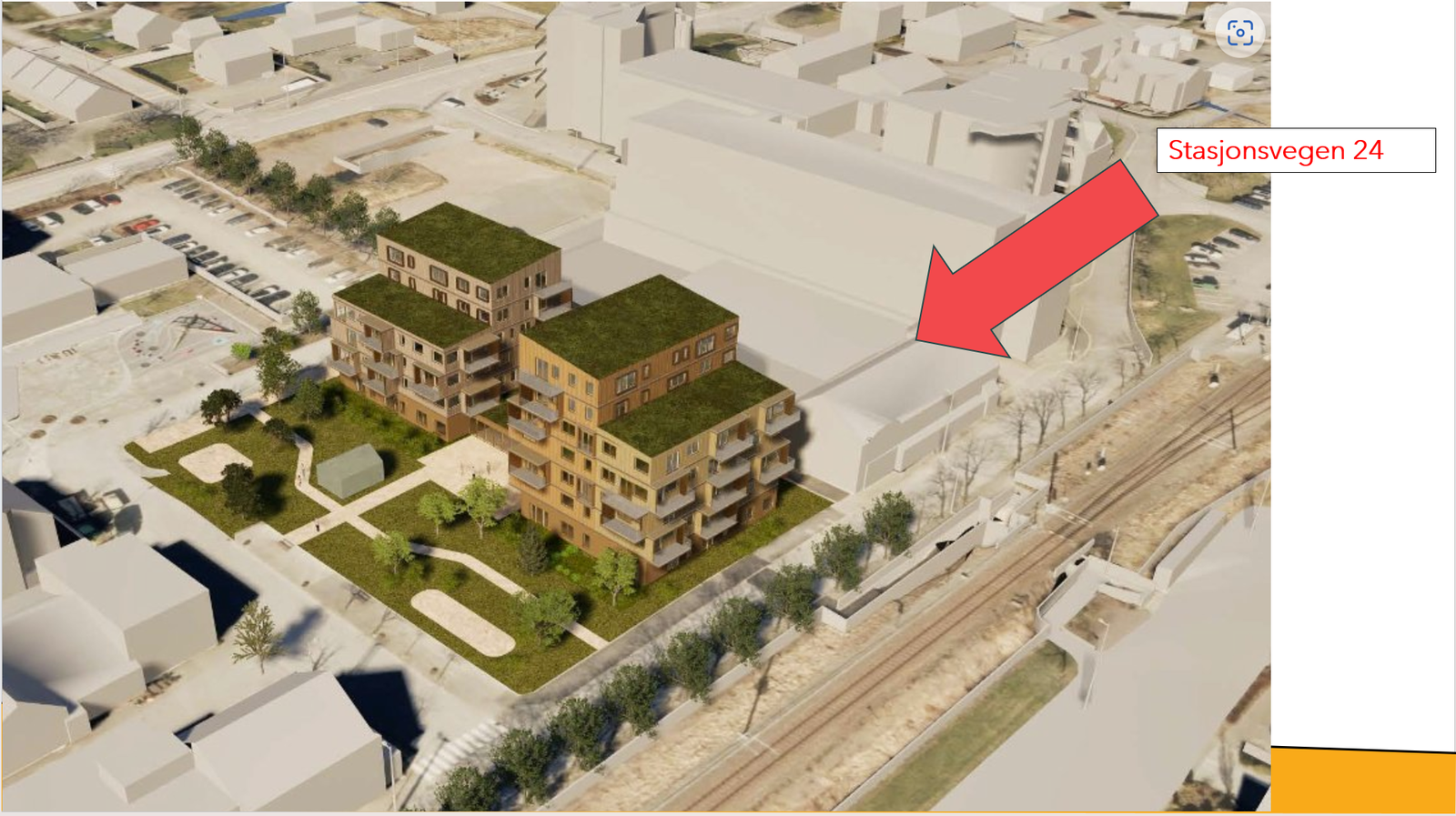 Her vises det hva som kan bygges ved siden av oss Galleribilde