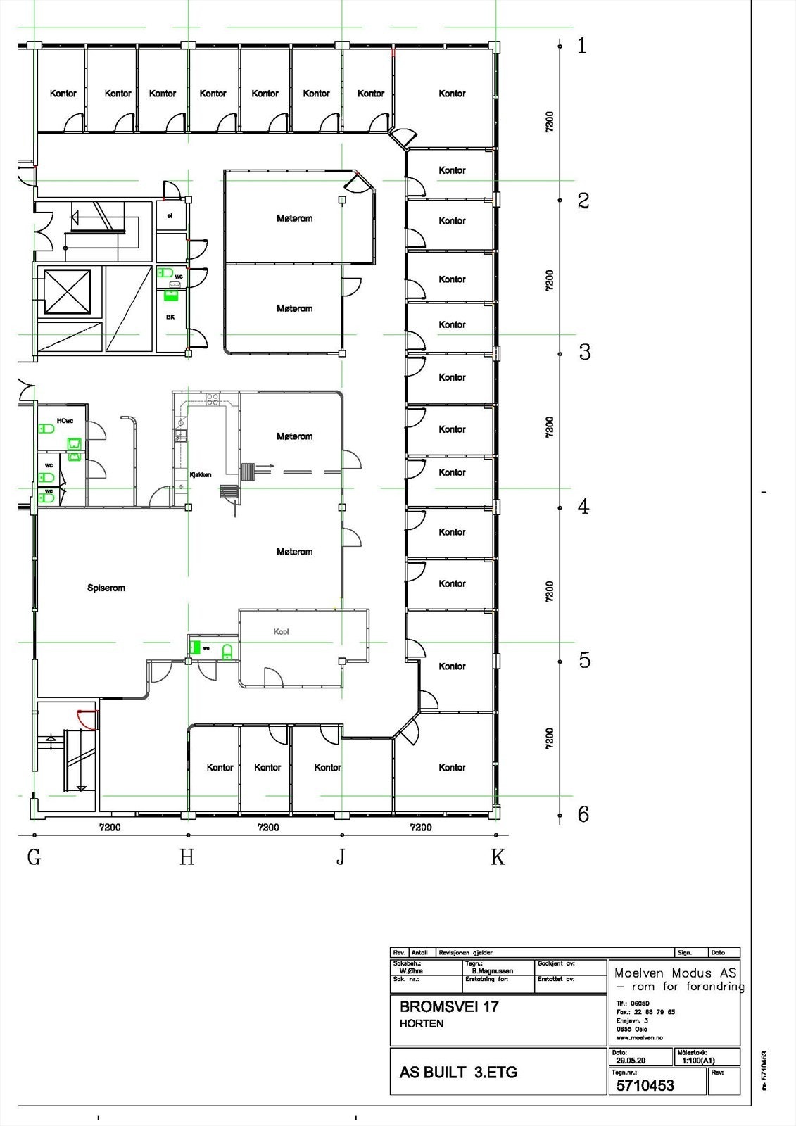 Tegning ledig areal 3. etg. Galleribilde
