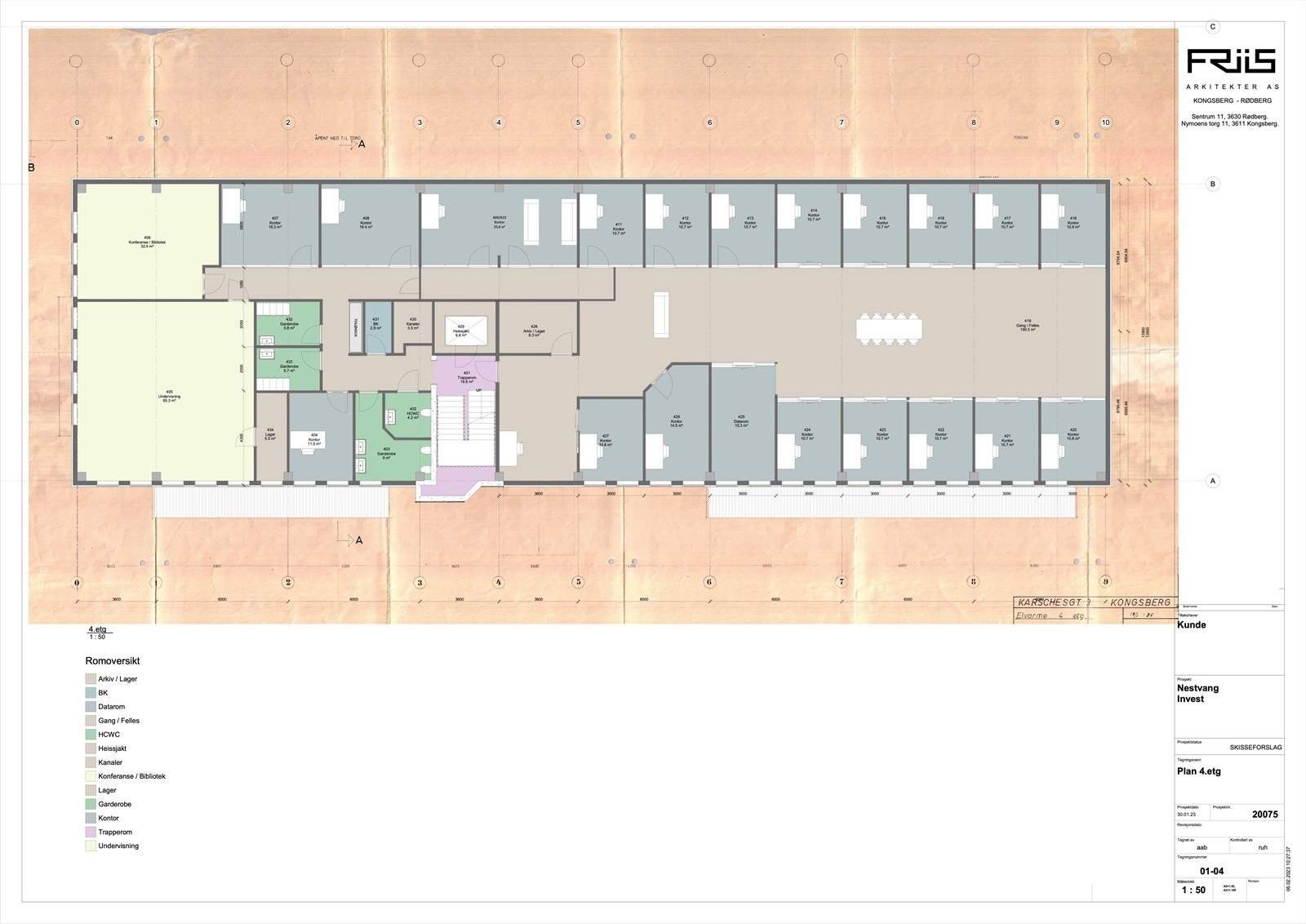 Skisse for mulig rominndeling Galleribilde