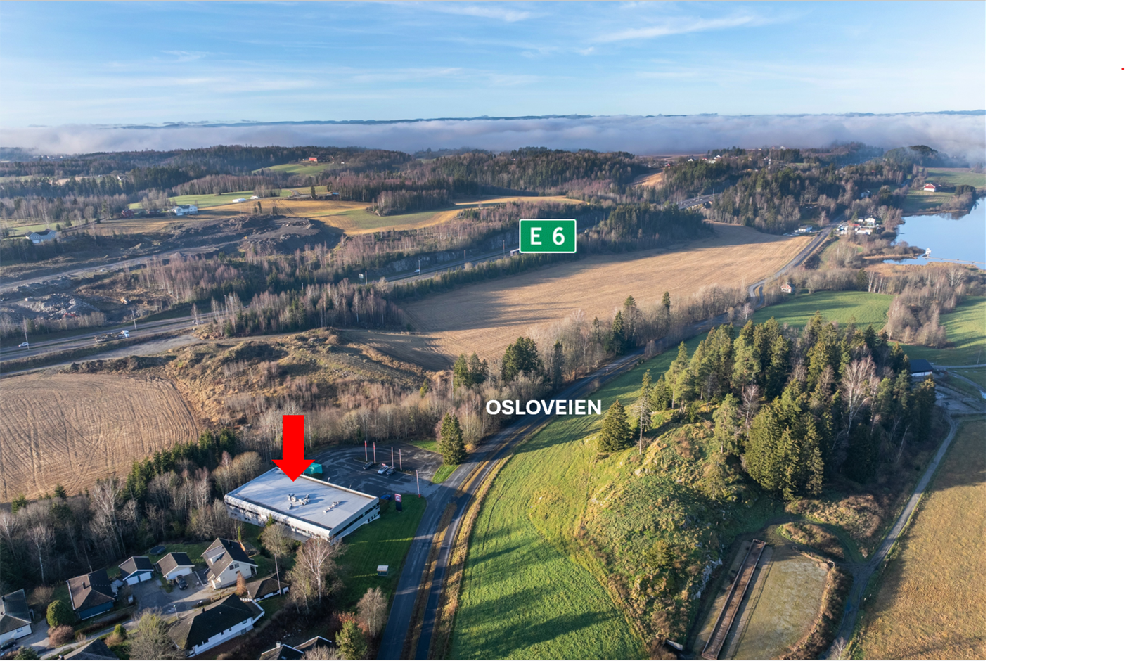 Idyllisk beliggenhet ved E6 Galleribilde