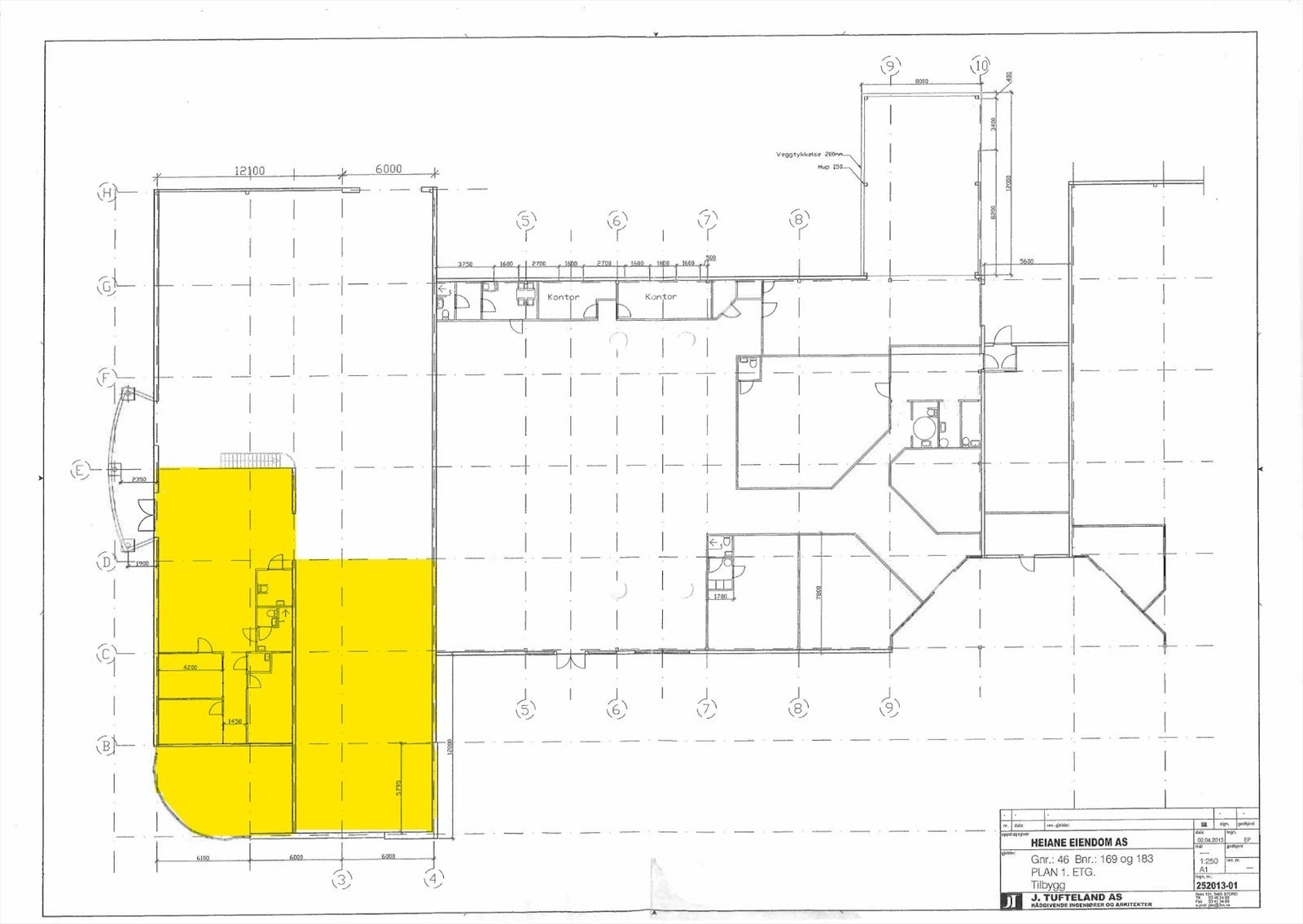 Mesanin. Mesanin. Tegning viser hvor mesanin er. Inndelingen på mesanin er ikke oppdatert. Galleribilde