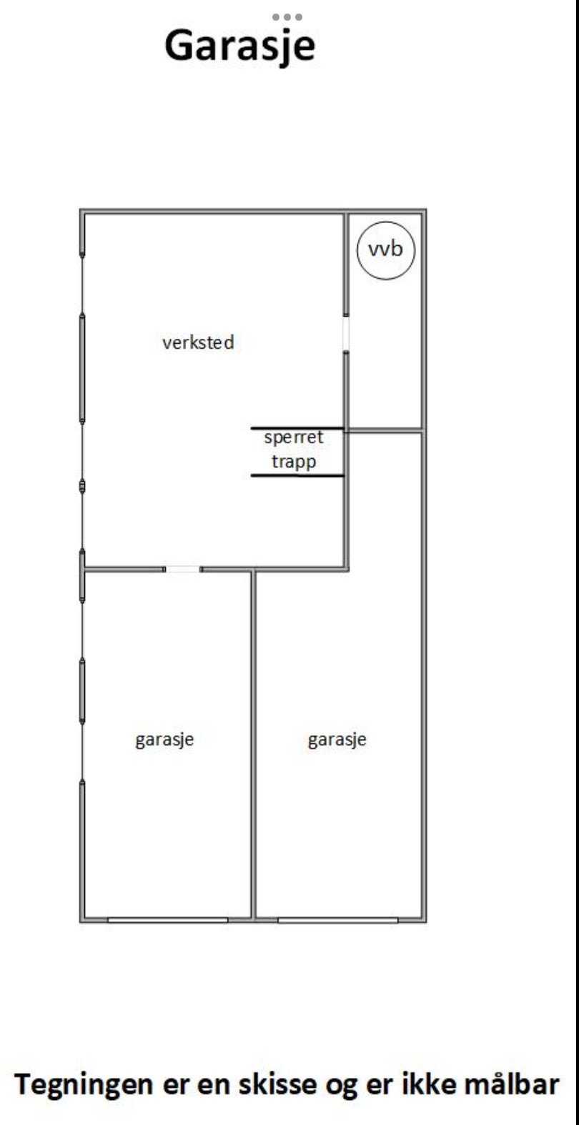 Plantegning garasje med verkstedsrom Galleribilde