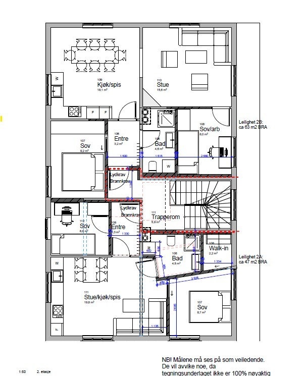 Plantegning 2. etasje Galleribilde