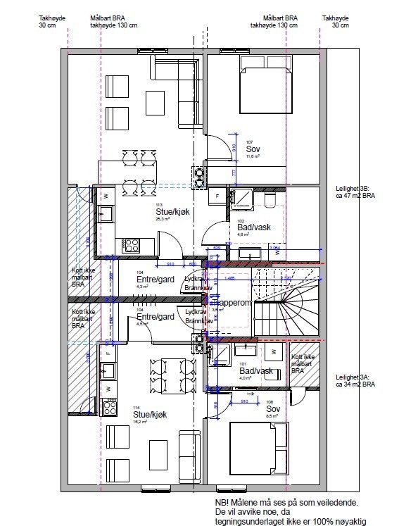 Plantegning 3. etasje Galleribilde